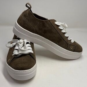 Mussa & Cloud McMasy Brown Suede Sneakers with White Laces size 6 New w box